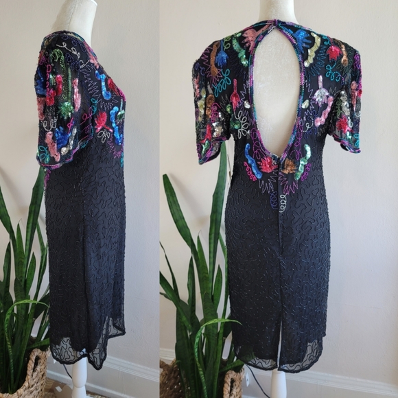 VTG 80s Swee Lo Sequin Dress - Picture 5 of 10